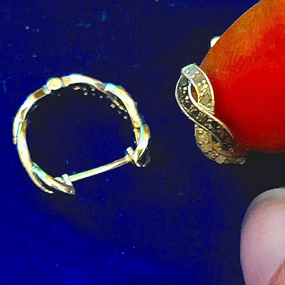 Black and white diamond earrings silver